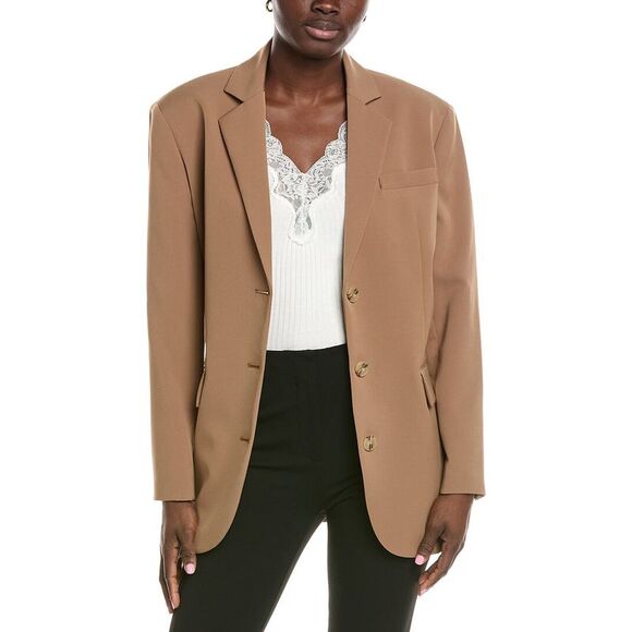 Kenneth Cole Jackets & Blazers - Kenneth Cole Womens  Luxe Twill Slim Jacket, Brown